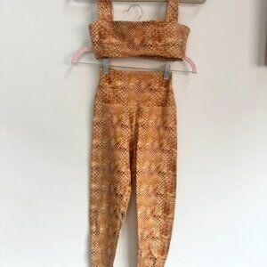 WeWoreWhat Tan Snake Skin Workout Set - Size Small - Brand New Never Worn